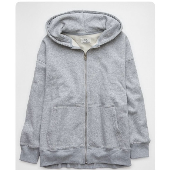 AE Everyday Luxe Oversized Zip-Up Hoodie -medium - Picture 1 of 8